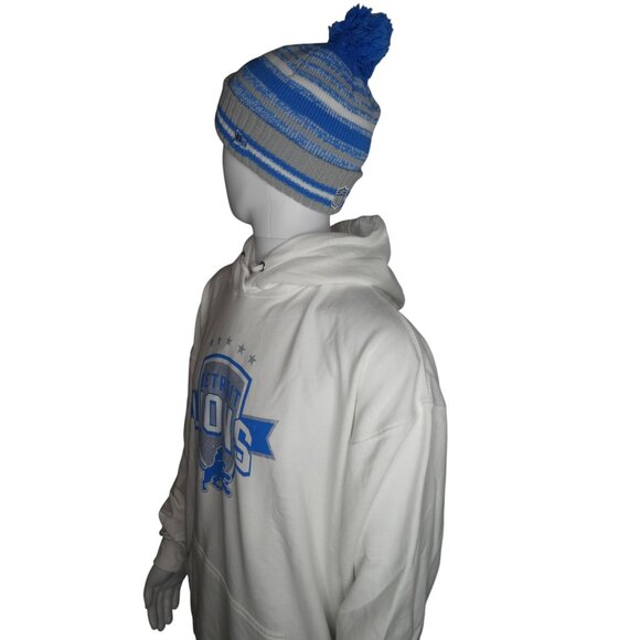 Starter NFL Team Apparel Detroit Lions Men's White Pullover‎ Hoodie Size XXL - Picture 7 of 16